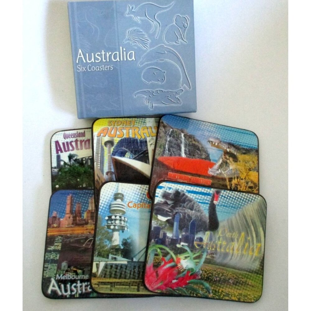 6 Australia Souvenir Coasters Beverage Drinkware